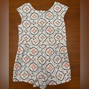 Janie & Jack Tile Print Romper, size 3 (never worn)